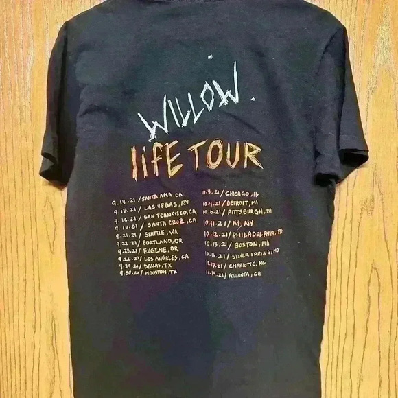 Willow Smith Life American Tour Concert T Shirt Medium 2021 Black - Picture 2 of 7